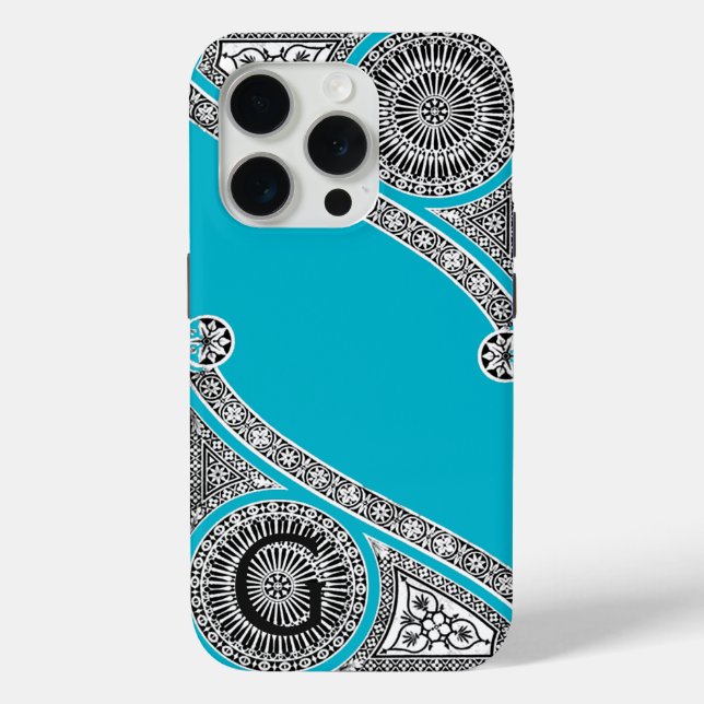 RENAISSANCE ARCHITECT Scruba Blue Monogram Case-Mate iPhone Case (Back)