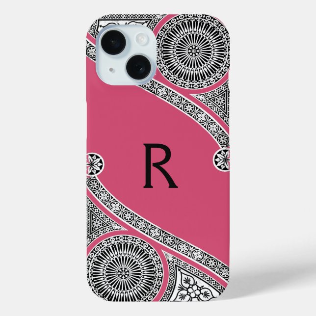 RENAISSANCE ARCHITECT Strawberry Ice Pink Monogram Case-Mate iPhone Case (Back)