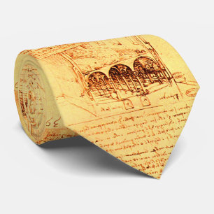 RENAISSANCE ARCHITECTURAL DRAWING by Leonardo  Neck Tie