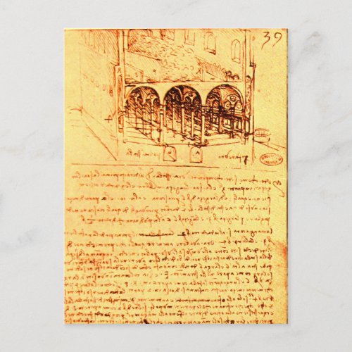 RENAISSANCE ARCHITECTURE Antique Parchment Postcard