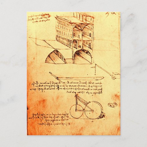 RENAISSANCE ARCHITECTURE Antique Parchment Postcard