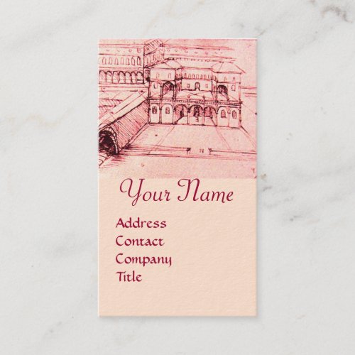 RENAISSANCE ARCHITECTUREARCHITECT ENGINEER Pink Business Card