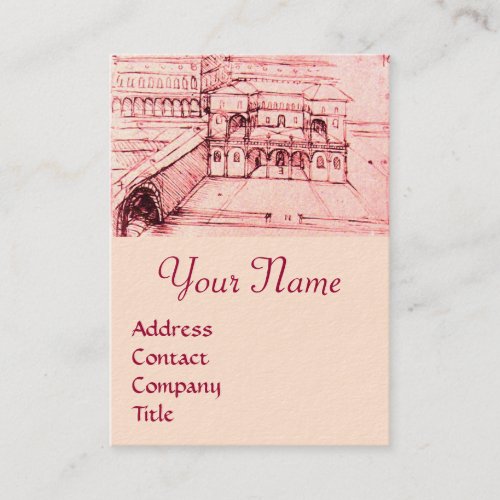 RENAISSANCE ARCHITECTUREARCHITECT ENGINEER Pink Business Card