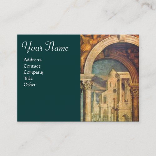 RENAISSANCE ARCHITECTURE Architect Green Yellow Business Card