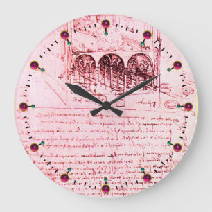RENAISSANCE ARCHITECTURE,ARCHITECT,Pink Large Clock
