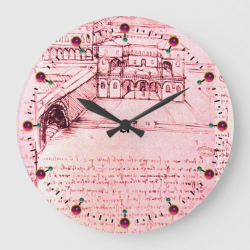 RENAISSANCE ARCHITECTUREARCHITECTPink Large Clock