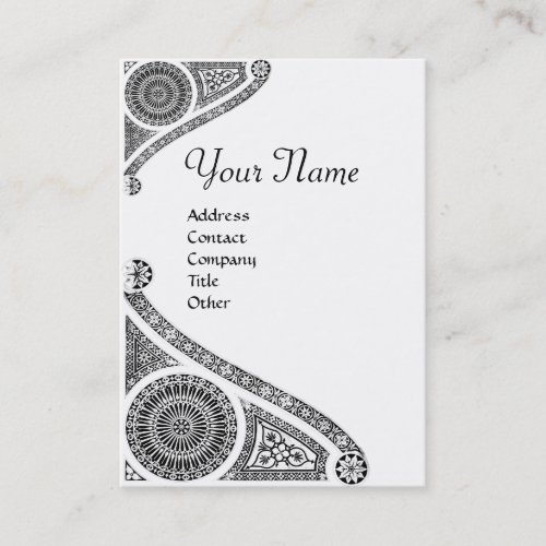 RENAISSANCE ARCHITECTURE  MONOGRAM 4 Black White Business Card