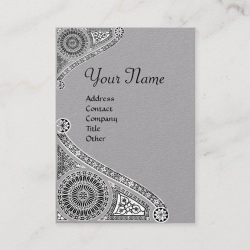 RENAISSANCE ARCHITECTURE MONOGRAM Black White Grey Business Card