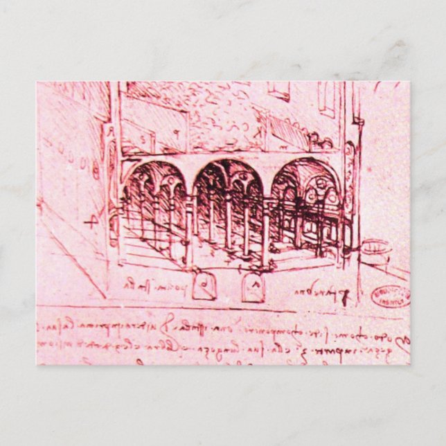 RENAISSANCE ARCHITECTURE ,Pink Postcard (Front)