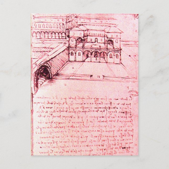 RENAISSANCE ARCHITECTURE ,VILLE PROJECT ,Pink Postcard (Front)