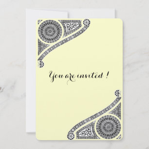 RENAISSANCE ARHITECTURE, Black,Silver Metallic Invitation
