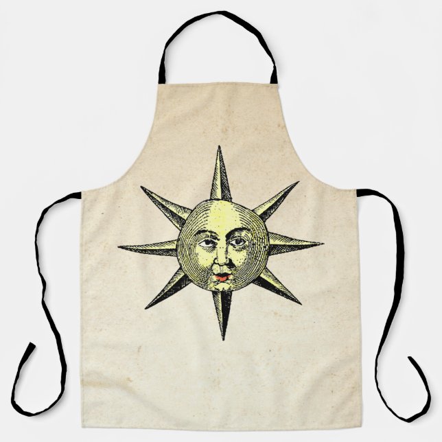 Renaissance Astronomy - Sun Face Hand Colored Apron (Front)