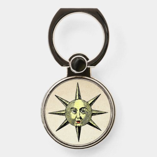 Renaissance Astronomy _ Sun Face Hand Colored Phone Ring Stand