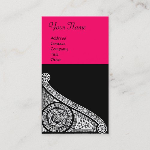RENAISSANCE Black and White pink fuchsia Business Card