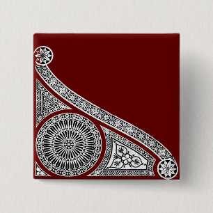 RENAISSANCE Black White Architectural Decor Button
