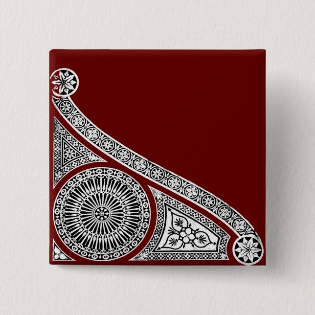 RENAISSANCE Black White Architectural Decor Button (Front)