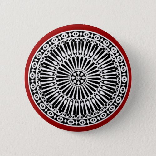 RENAISSANCE Black White Red Architectural Decor Button