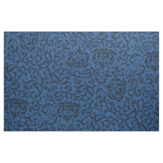 Renaissance Blue Floral Damask Fabric