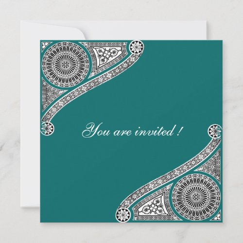 RENAISSANCE blue green Invitation