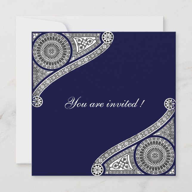 RENAISSANCE ,blue Invitation (Front)