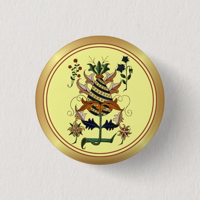 Renaissance Botanical Illustrations 1504 ~ Button (Front)