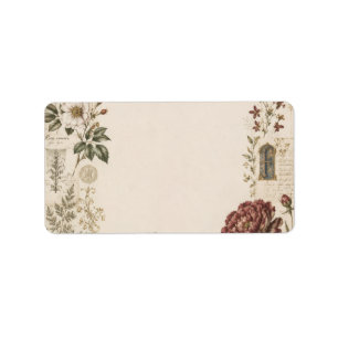 Renaissance Botanical Wedding Invitation Label