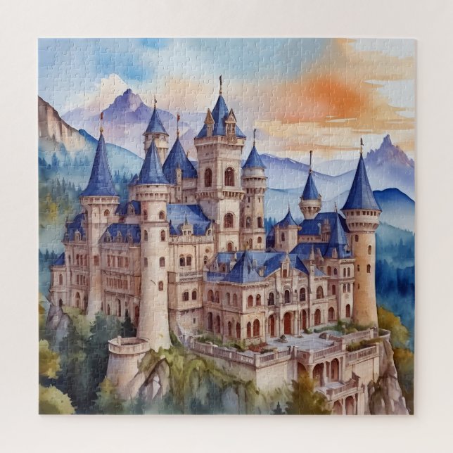 Renaissance castle in the mountains. AI technology Jigsaw Puzzle (Vertical)