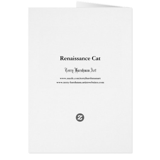 "Renaissance Cat" Blank Card (Back)