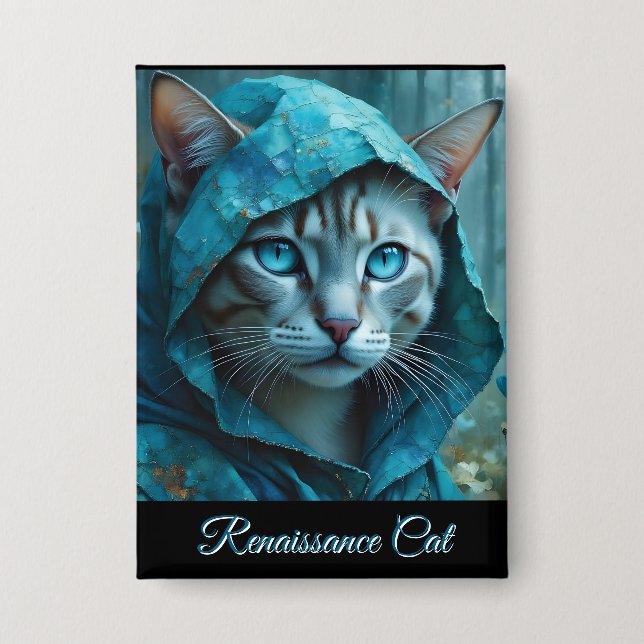 Renaissance Cat Button (Front)