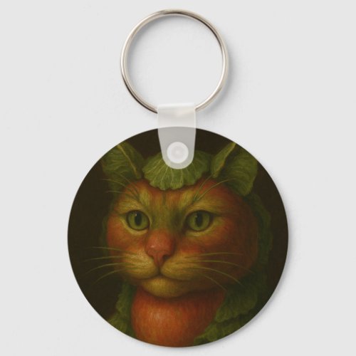 Renaissance Cat Portrait Keychain