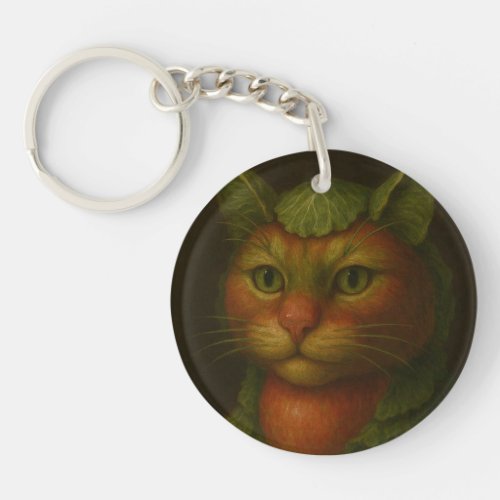 Renaissance Cat Portrait Keychain