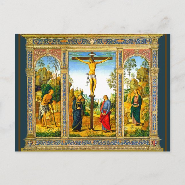Renaissance Crucifixion of Christ Postcard (Front)