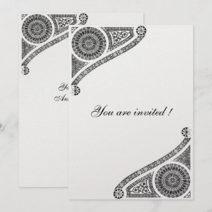 RENAISSANCE DECOR , Black and White Invitation