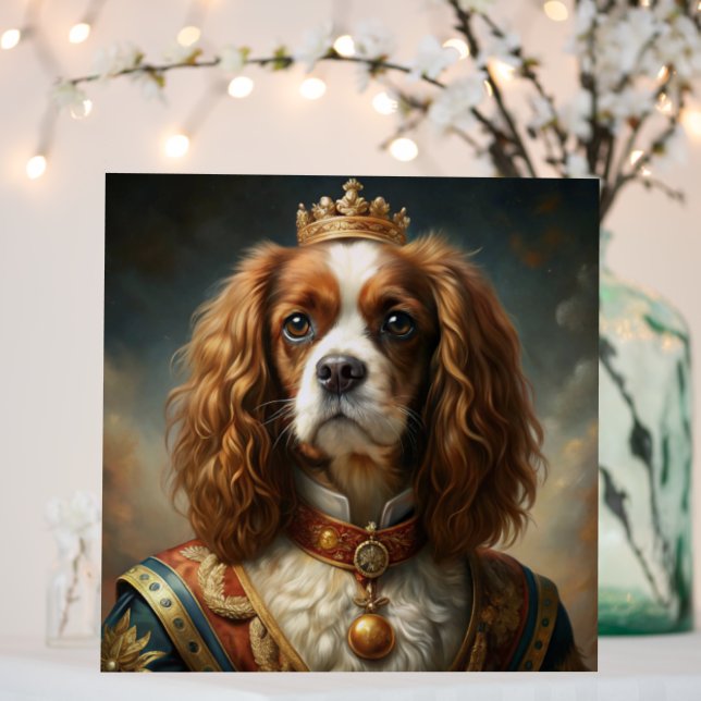 Renaissance Dog Portrait from Photo Royal Pet King Foam Board (In Situ (Wedding))