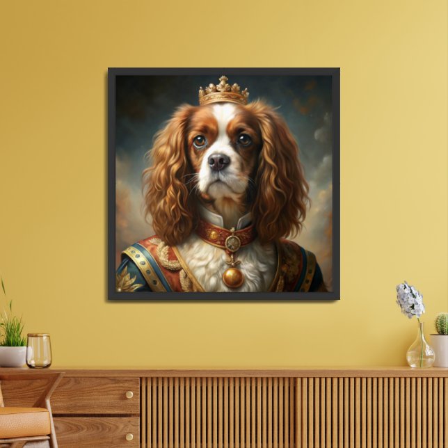 Renaissance Dog Portrait from Photo Royal Pet King Framed Art (Living Room)