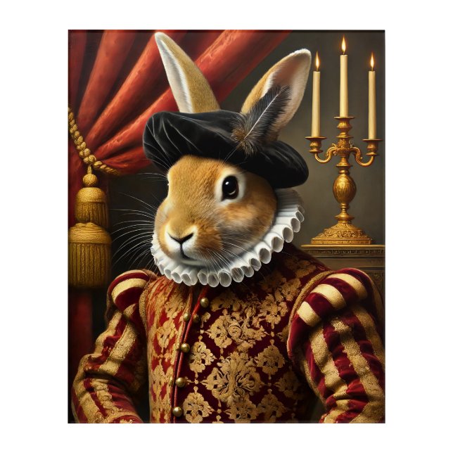 Renaissance Duke Bunny Acrylic Print (Front)