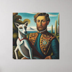 Renaissance Elegance Italian Greyhound and Noble Canvas Print