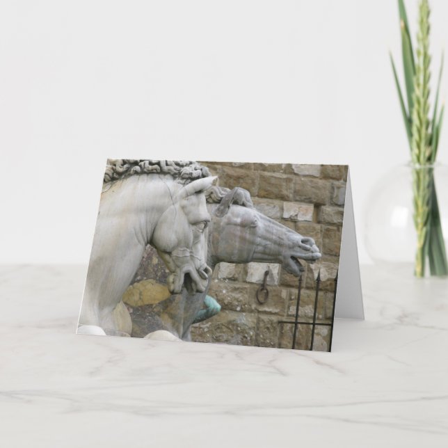 Renaissance Equestrian Statue Blank Note Card (Front)