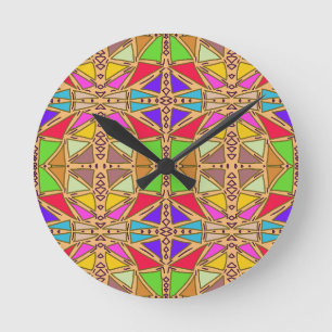 Renaissance Fair Medieval Shields Swords Round Clock