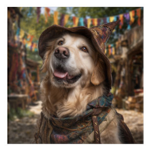 Renaissance Faire Dogs: Golden Retriever Acrylic Print
