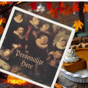 Renaissance family reunion portrait painting napkins