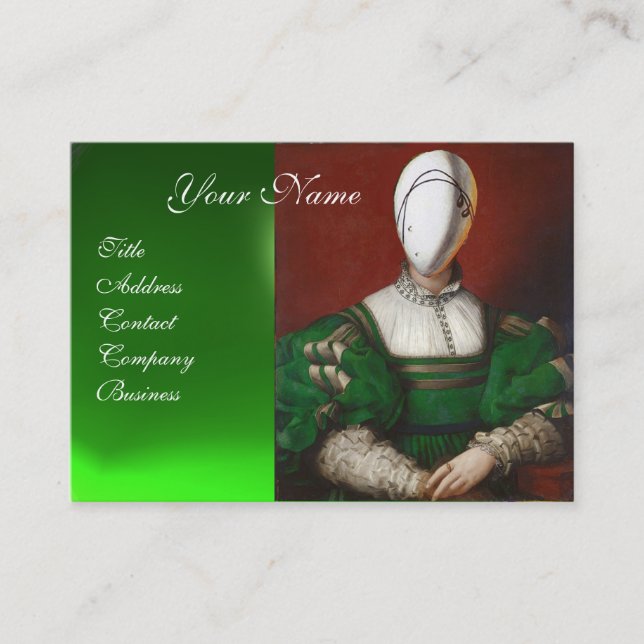 RENAISSANCE FASHION THEATRICAL COSTUME DESIGNER BUSINESS CARD (Front)
