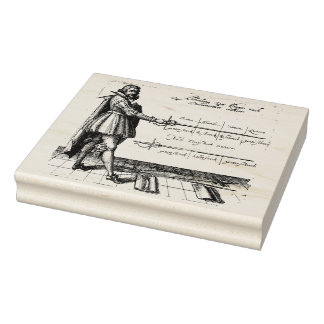 Renaissance Fencing Engraving Rubber Stamp