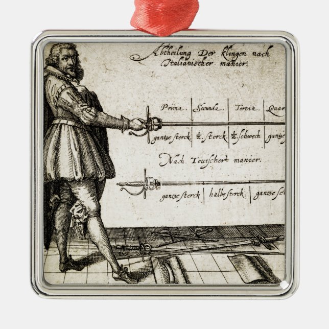 Renaissance Fencing Metal Ornament (Front)