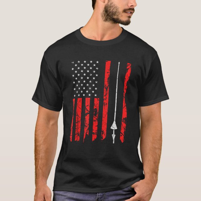 Renaissance Festival American Flag Jousting Lance  T-Shirt (Front)