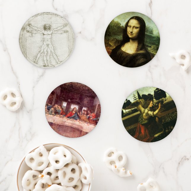 Renaissance Fine Art by Leonardo da Vinci Coaster Set (In Situ)