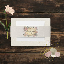 Renaissance Floral Wedding Invitation Belly Band