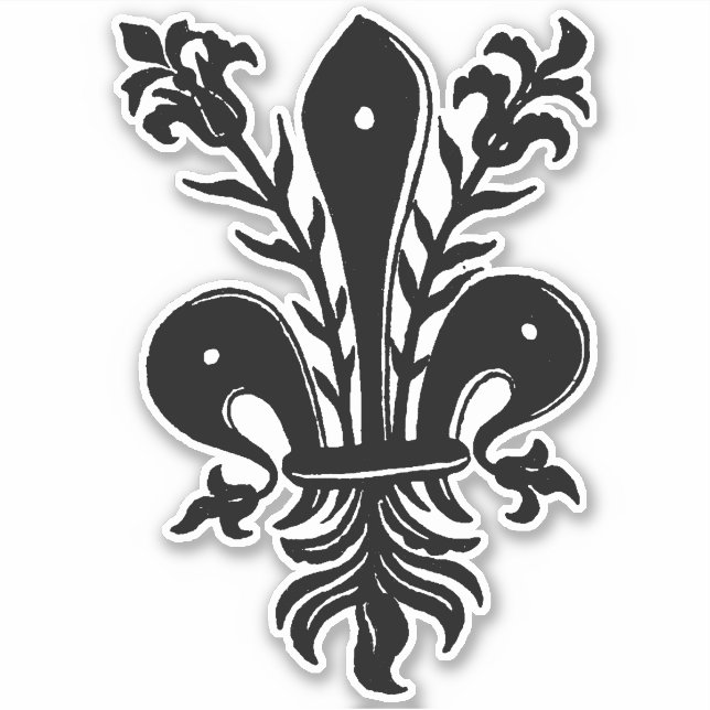 Renaissance French Fleur de Lis Sticker (Front)