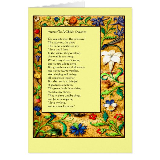 Renaissance Garden - Children's Verse Cards (Front)