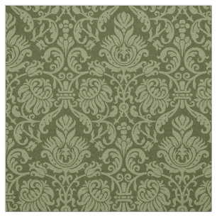Renaissance Genoese Damask, Olive Green Fabric